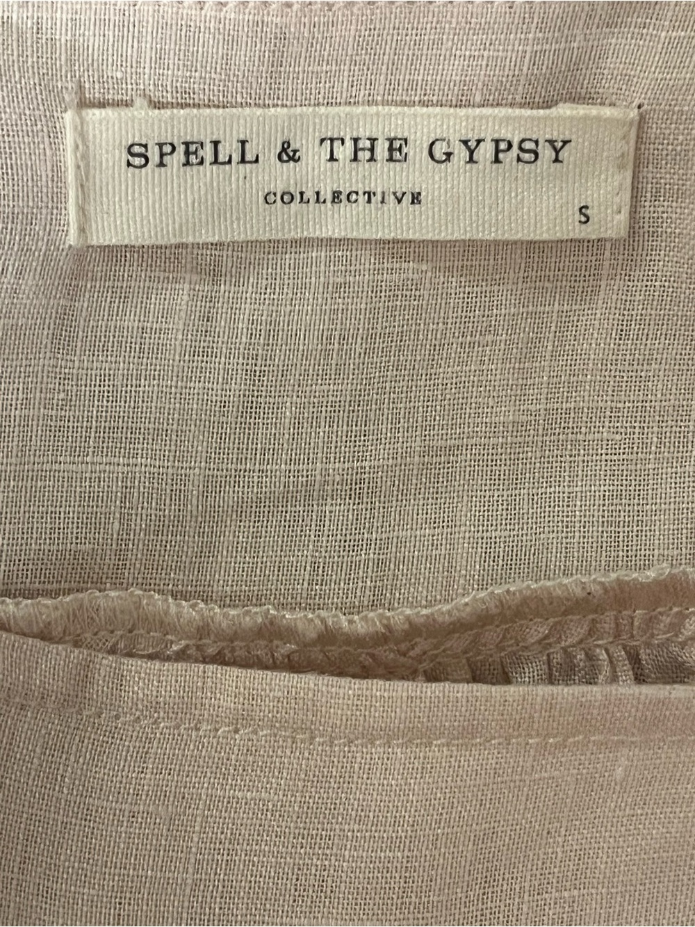Spell & The Gypsy Collective Mae Linen Ruffle Babydoll Dress S Cottagecore - Picture 11 of 13